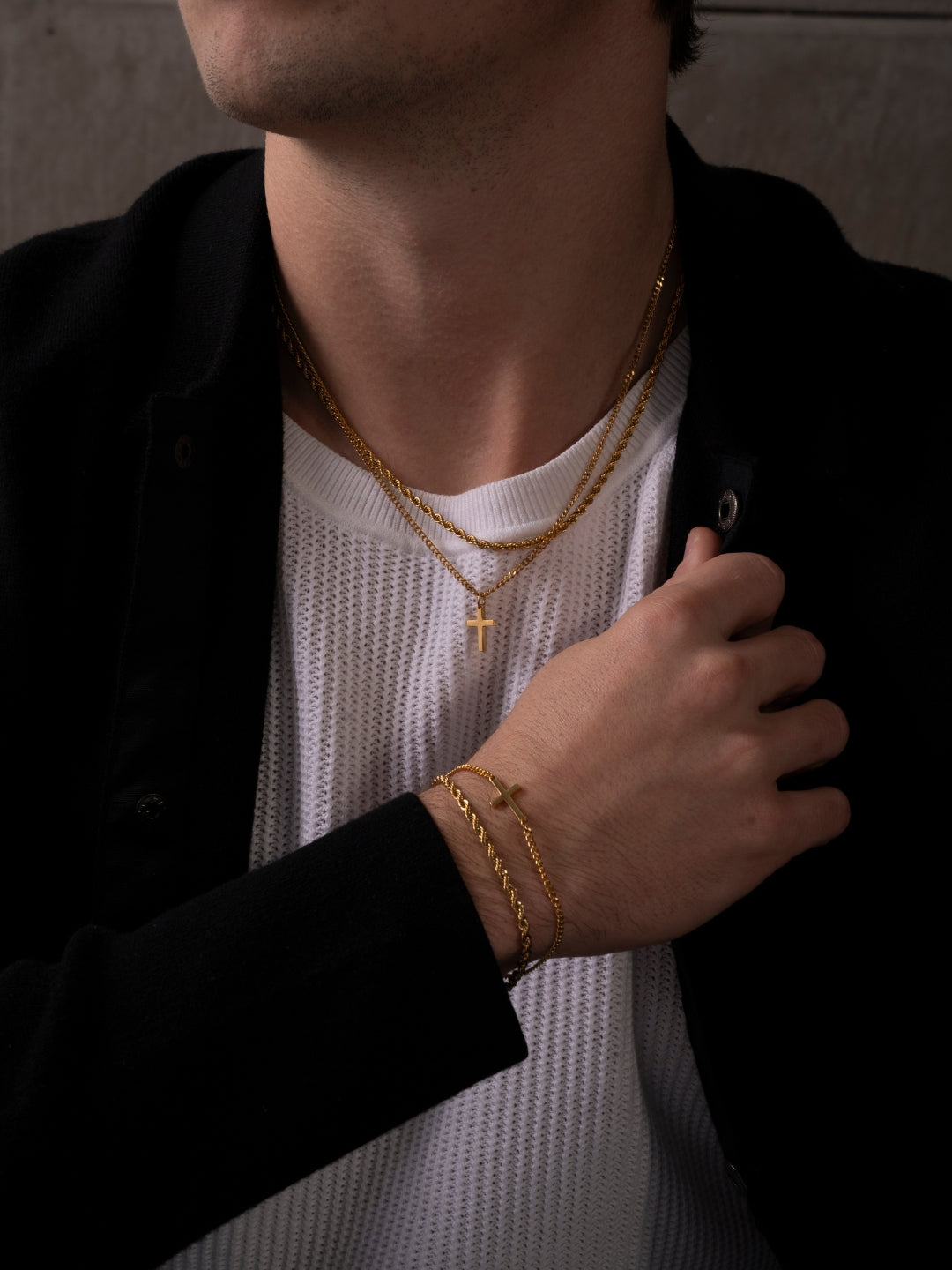 CROSS X ROPE SET 3MM | 18K Goud