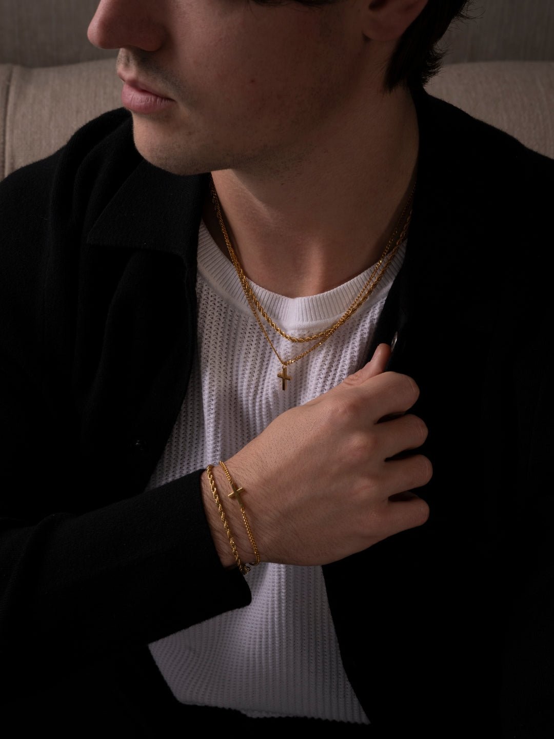 CROSS X ROPE SET 3MM | 18K Goud
