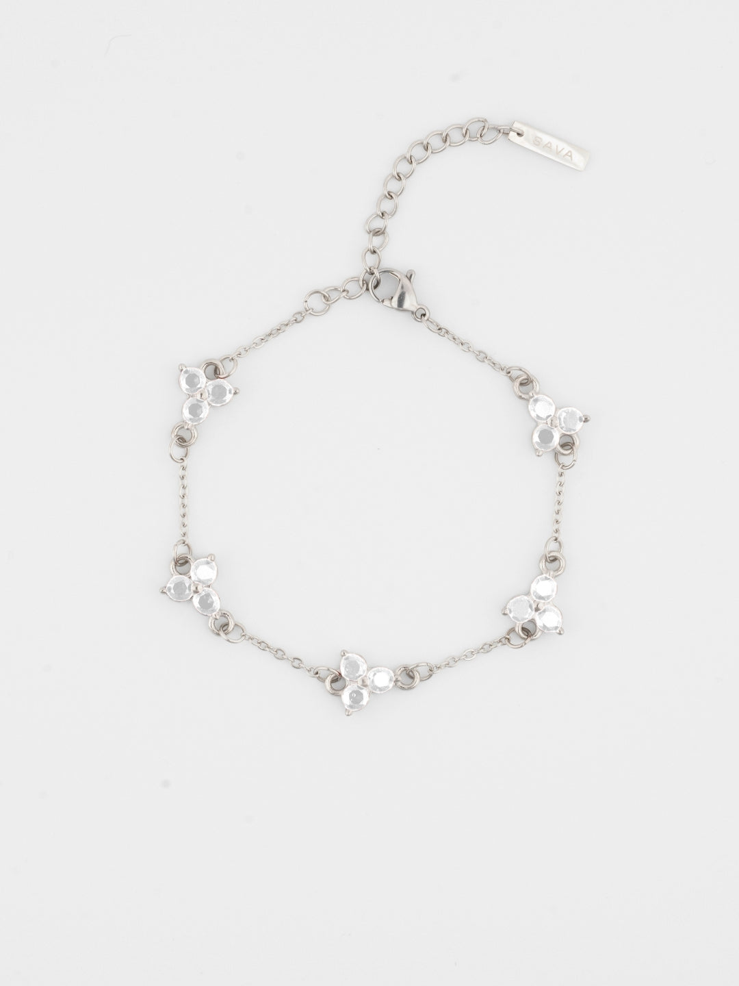 WITTE KLAAVERARMBAND | Zilver