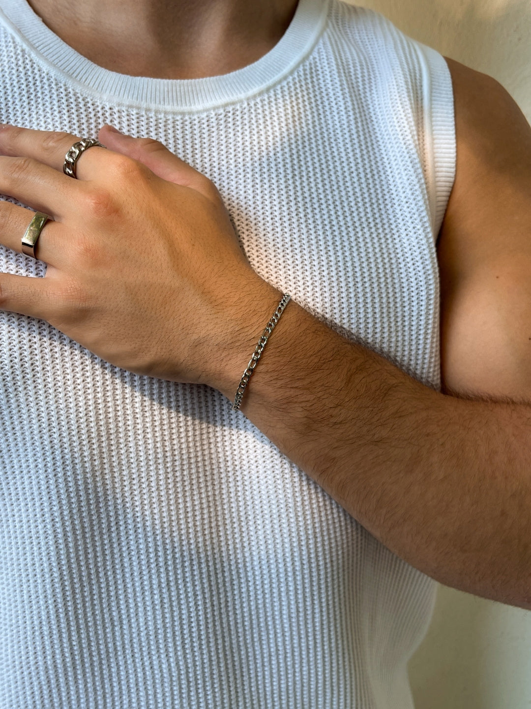 Figaro armband 3 mm | Zilver