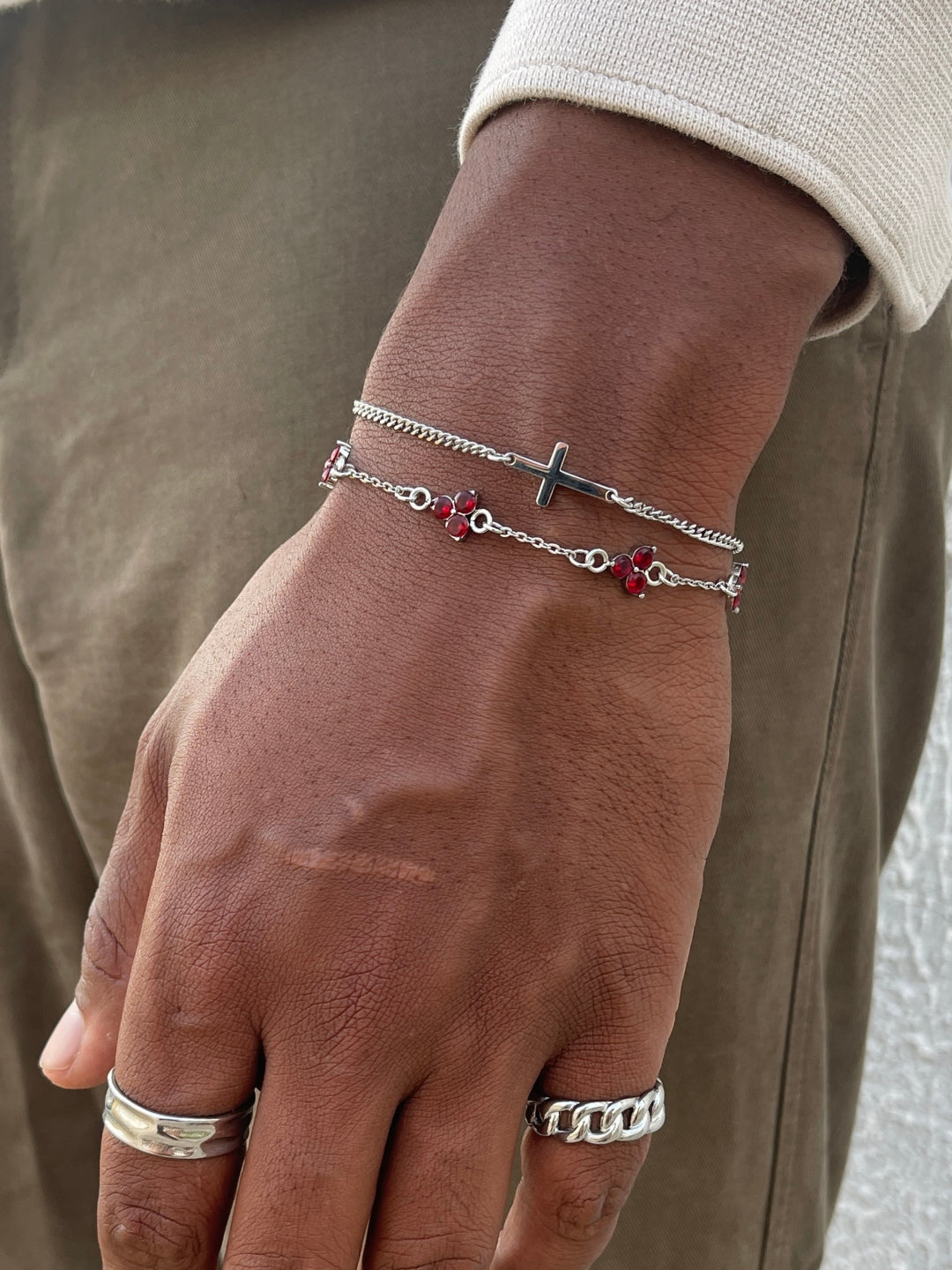 Klaverarmbandenset | Zilver