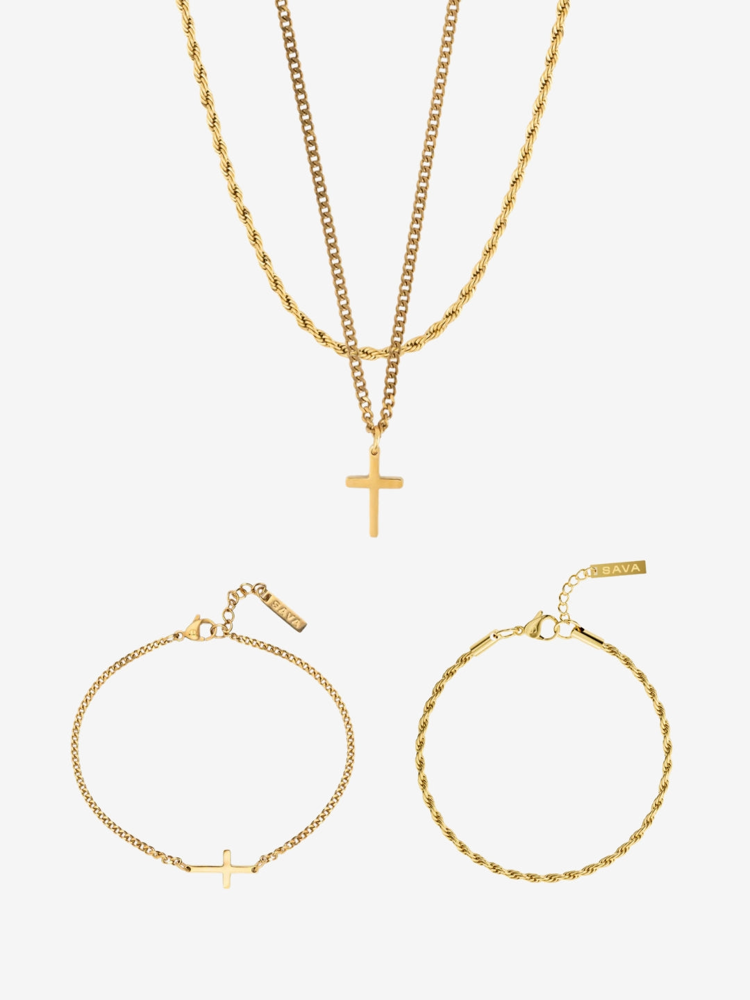 CROSS X ROPE SET 3MM | 18K Goud