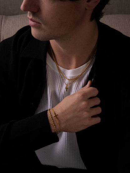 CROSS X ROPE SET 3MM | 18K Goud