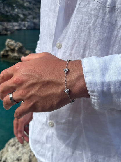 WITTE KLAAVERARMBAND | Zilver