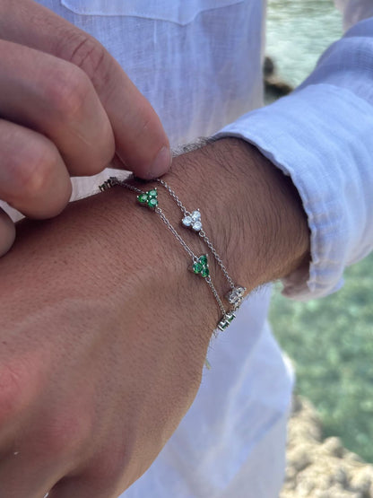 WITTE KLAAVERARMBAND | Zilver