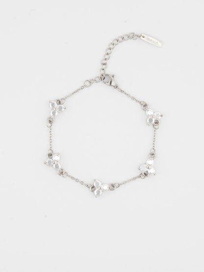 WITTE KLAAVERARMBAND | Zilver