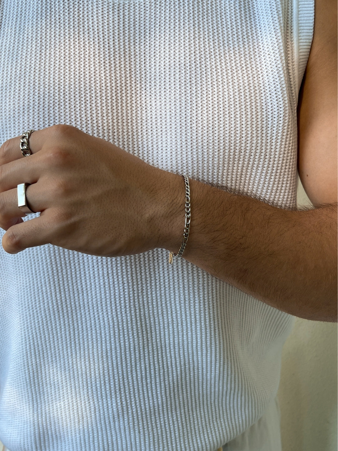 Figaro armband 3 mm | Zilver