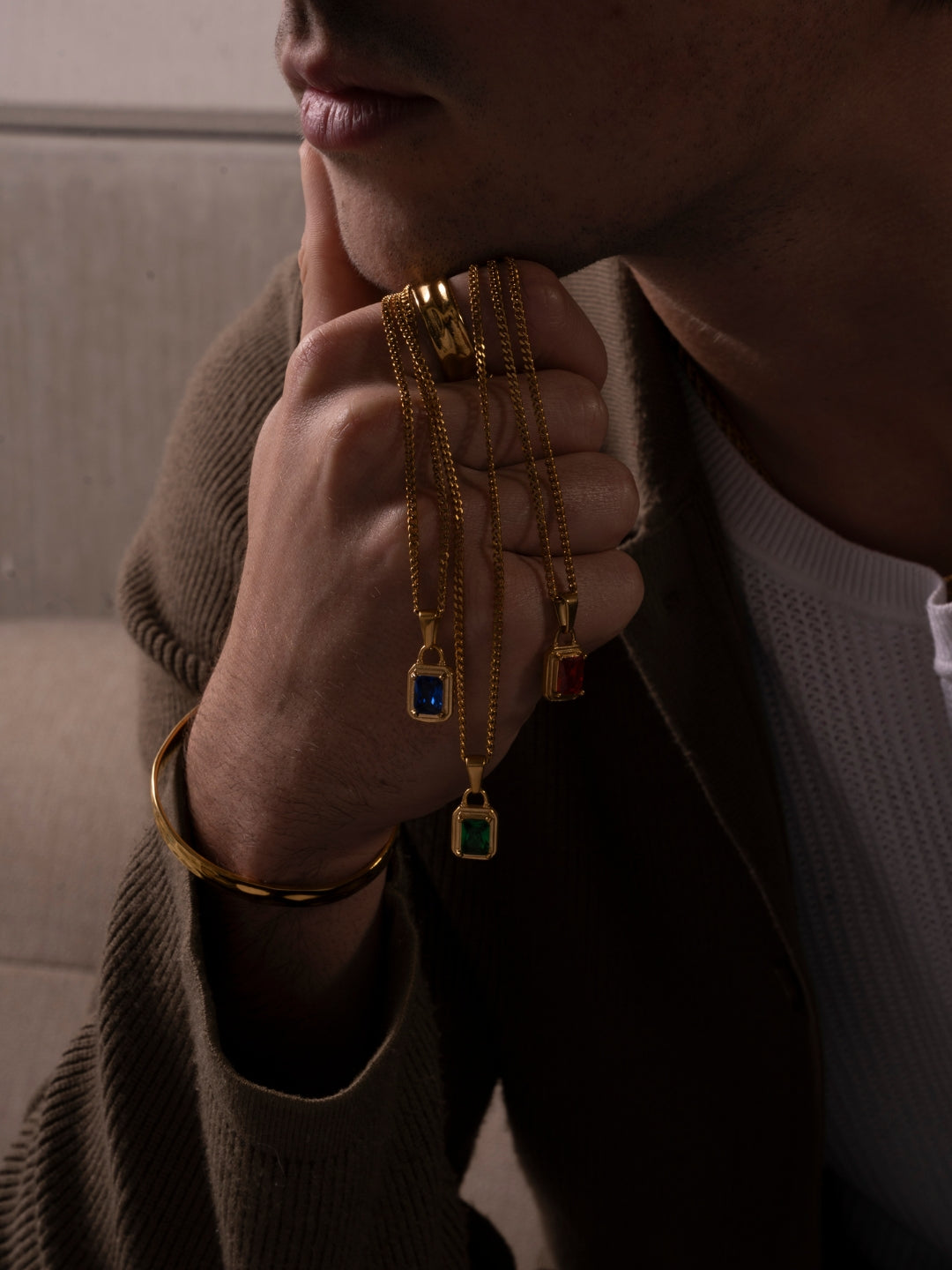 Rode edelsteen ketting | 18 karaats goud