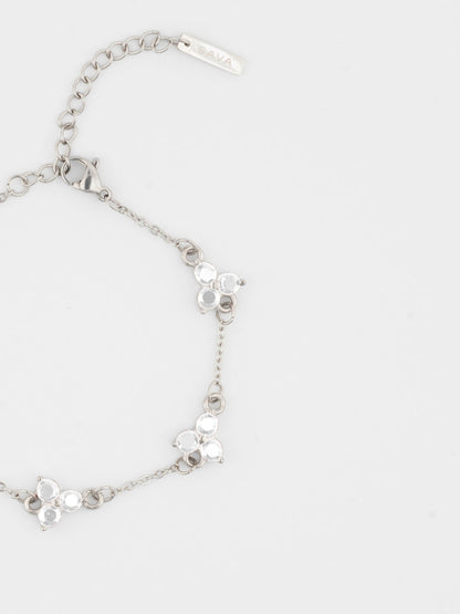WITTE KLAAVERARMBAND | Zilver