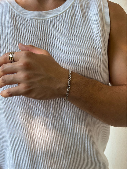 Figaro armband 5 mm | Zilver
