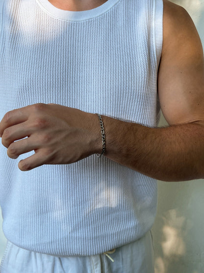 Figaro armband 5 mm | Zilver