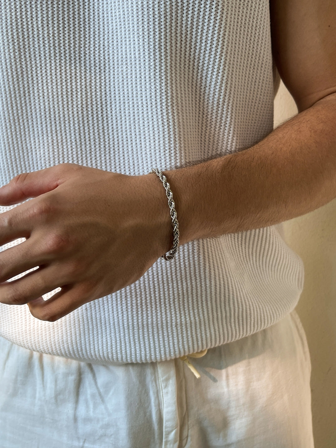 Touwarmband 5 mm | Zilver