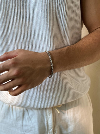 Touwarmband 5 mm | Zilver