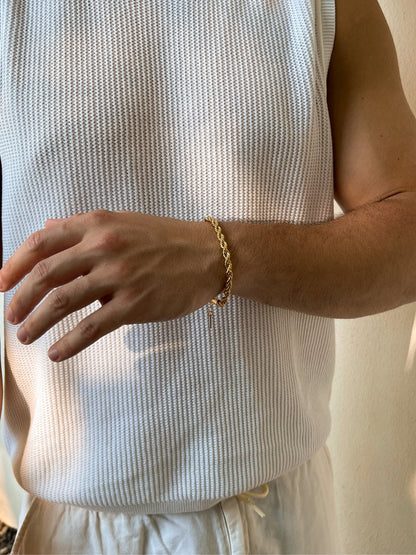 Touwarmband 5 mm | 18 karaats goud