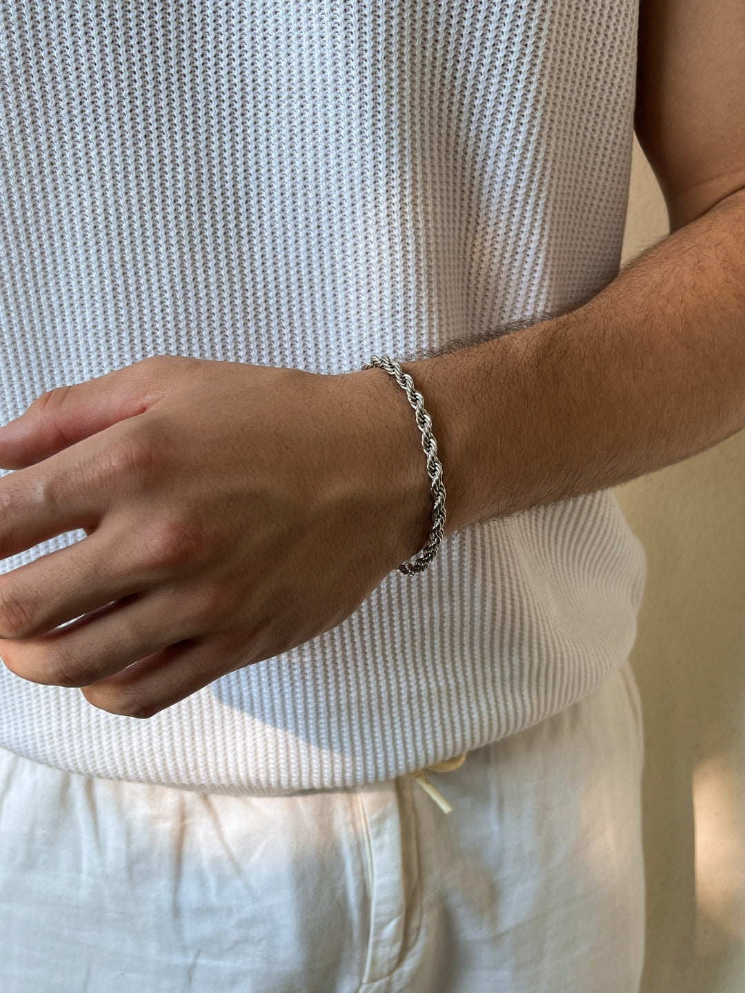 Touwarmband 5 mm | Zilver