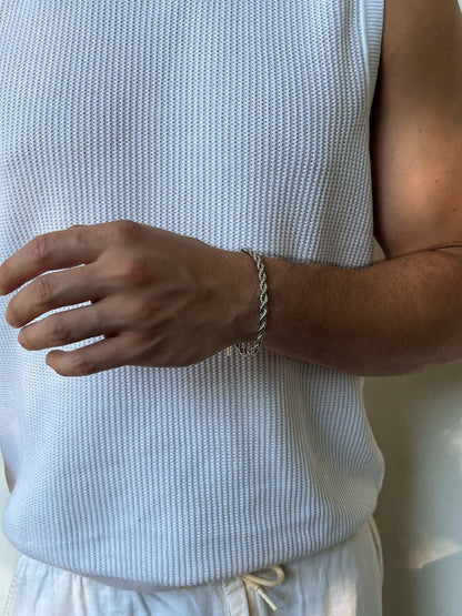 Touwarmband 5 mm | Zilver