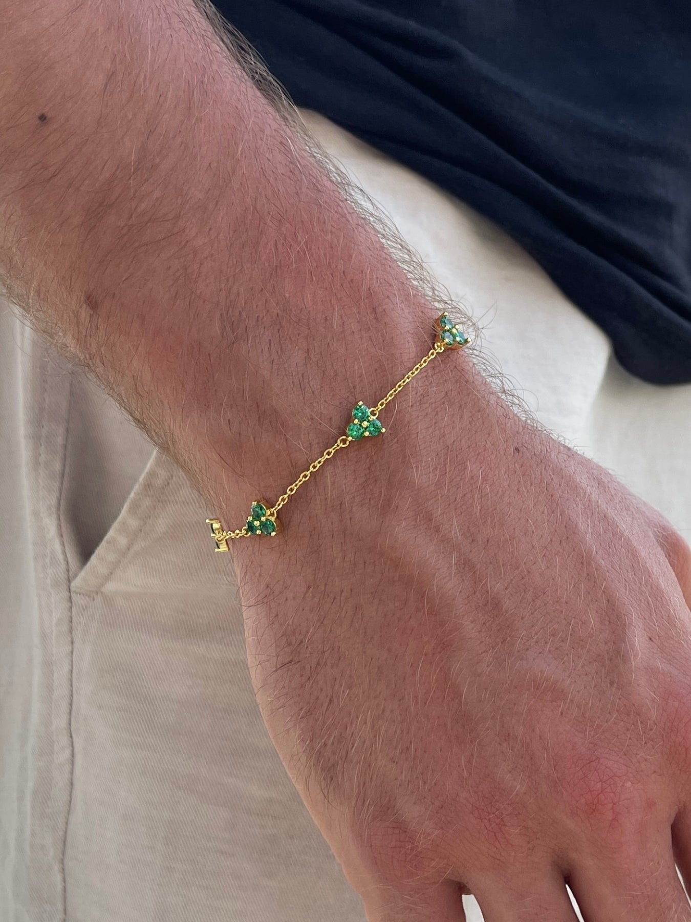 GROENE KLAAVER ARMBAND | 18K Goud