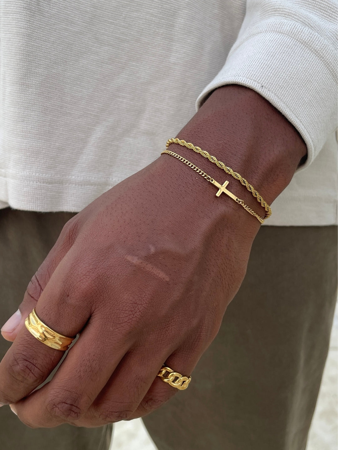 CROSS X ROPE SET 3MM | 18K Goud