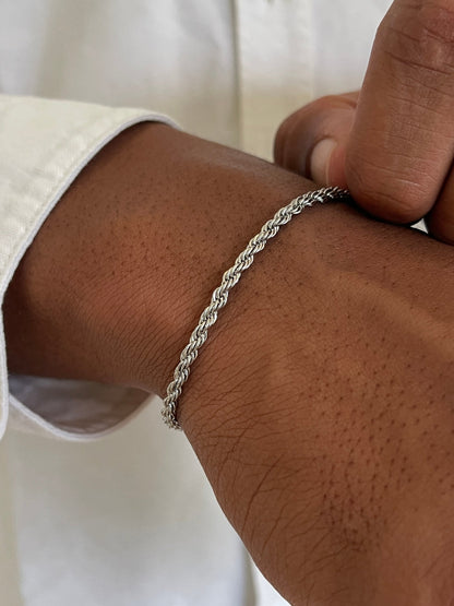 Touwarmband 3 mm | Zilver