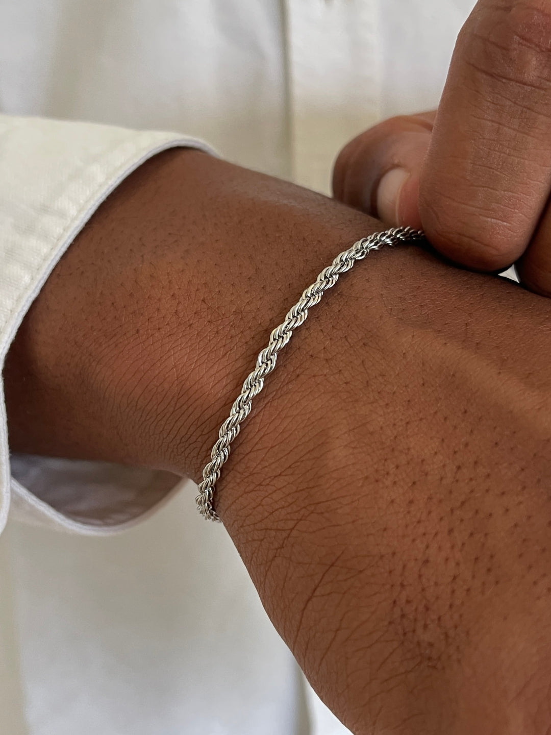 Touwarmband 3 mm | Zilver