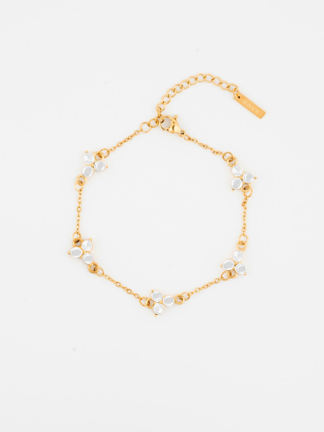 WITTE KLAAVERARMBAND | 18K Goud