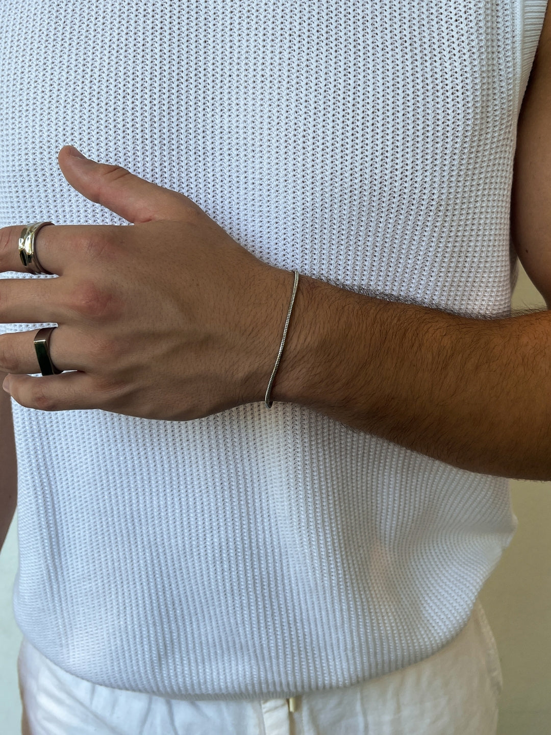 VIERKANTE ARMBAND | Zilver