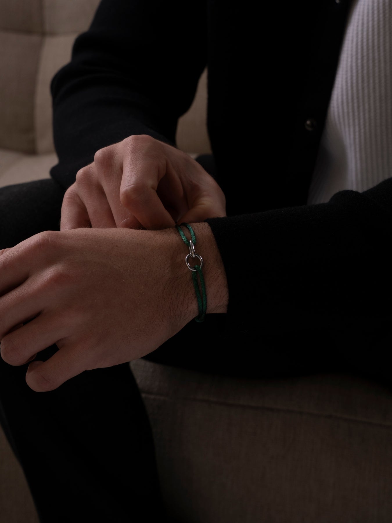 GROENE ARMBAND VAN EENHEID | Zilver