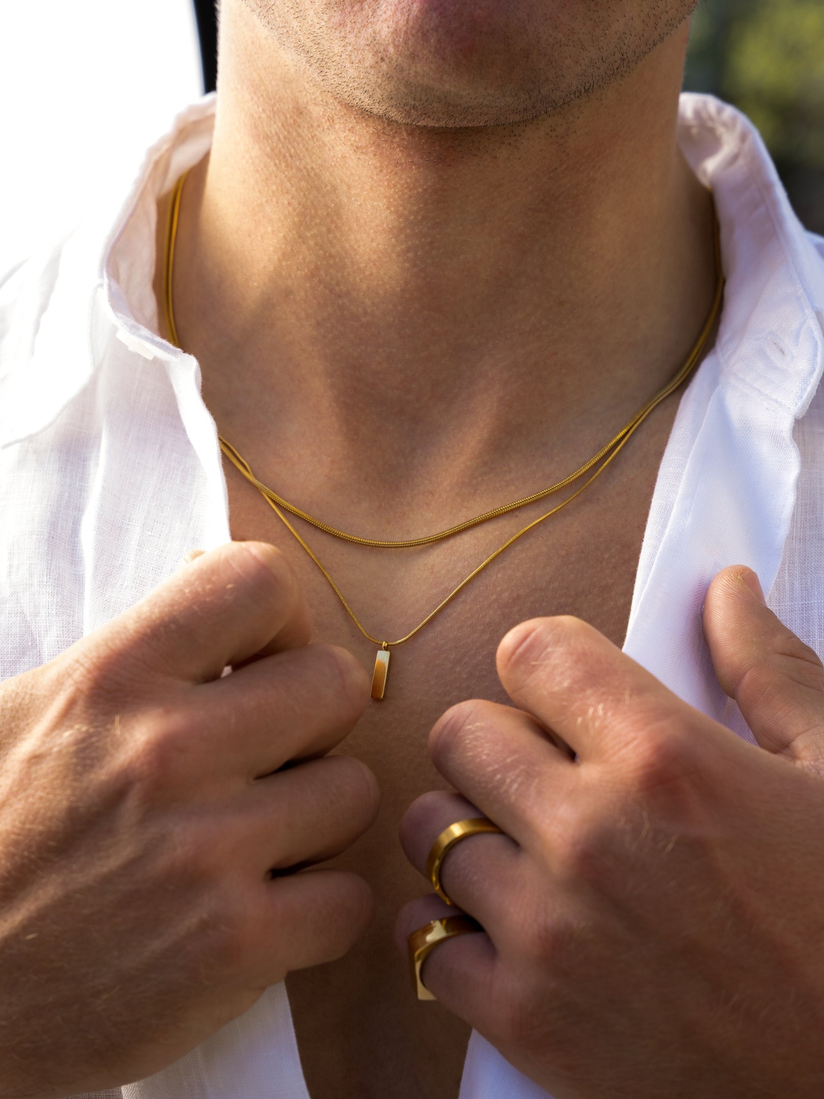 VIERKANTE KETTING | 18K Goud